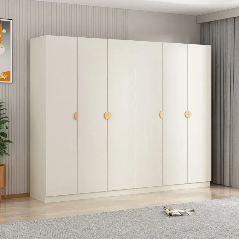 

Solid wood opposite door cream style wardrobe household bedroom simple multi-functional assembly wardrobe double door wardrobe