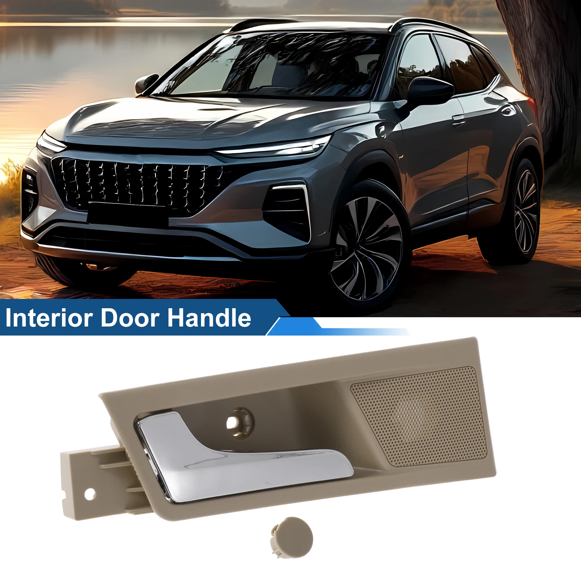 

UXCELL задняя левая внутренняя дверная ручка со стороны пассажира для Roewe 350 12-15 бежевый хром