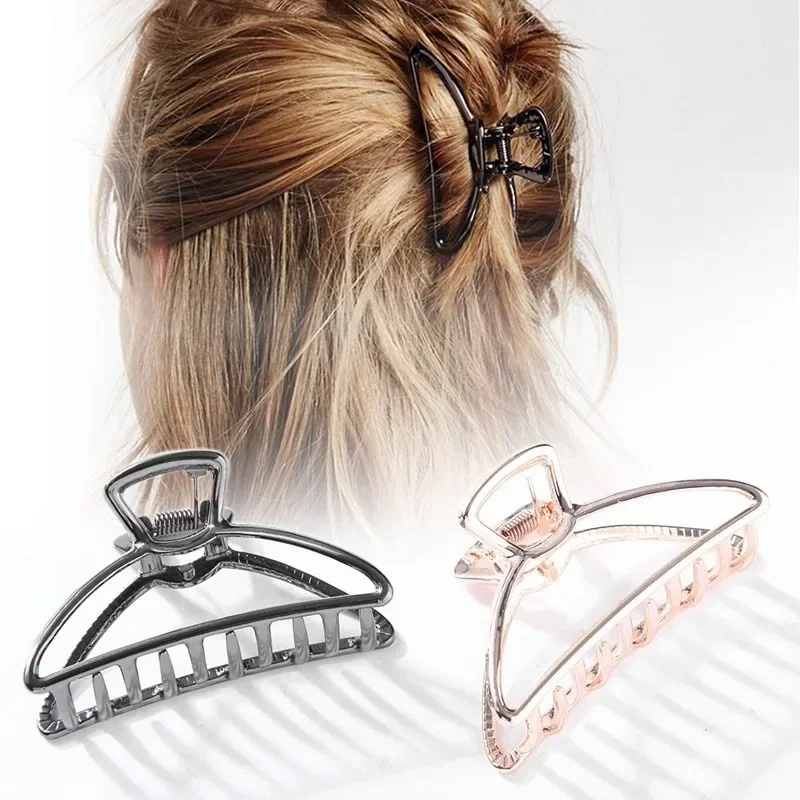 New Geometry Metal Hollow Hair Claw for Women Girls Hair-Claw Vintage Hairpin Headband Crab Hair-Clip Fashion Hair Accessories