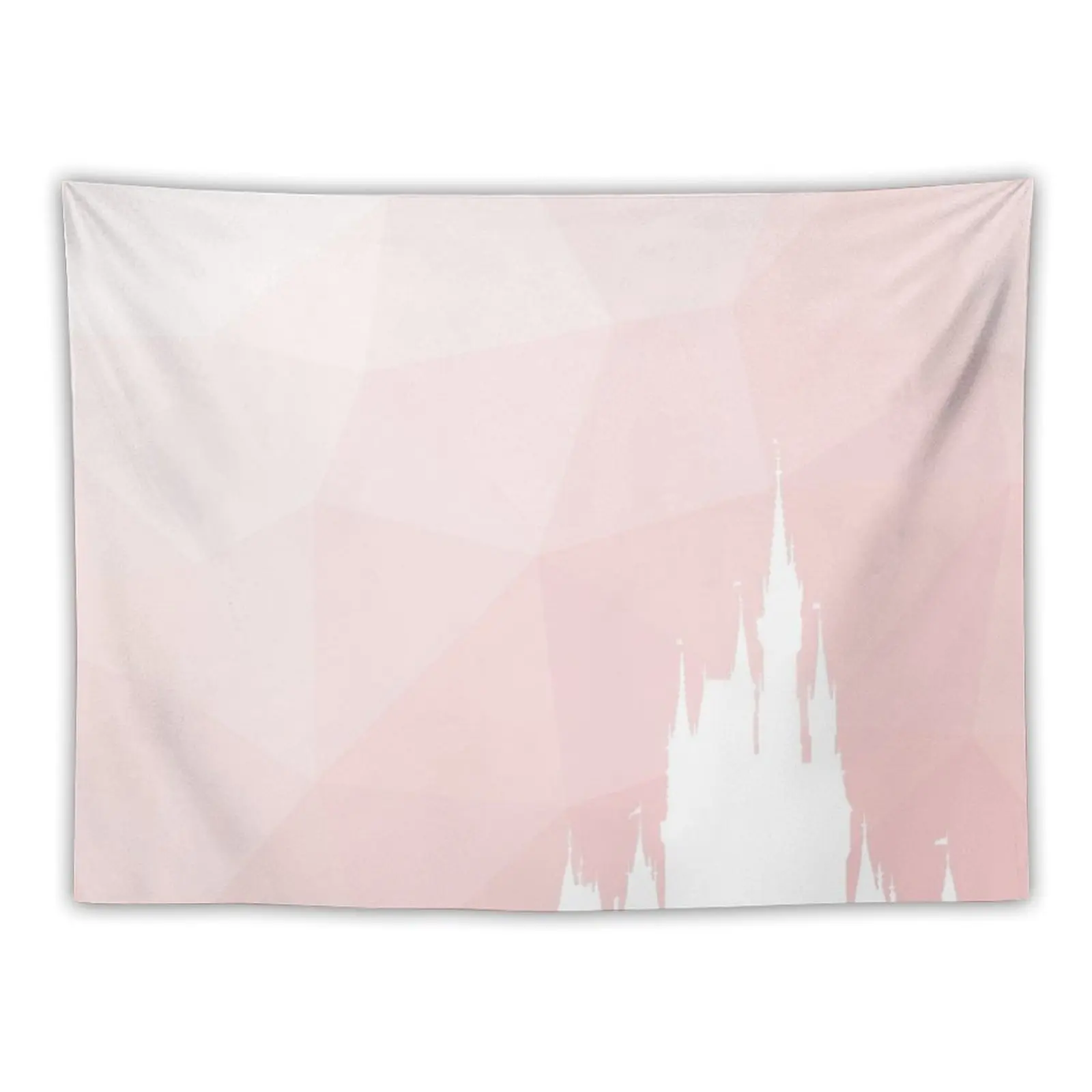 

Geometric Magic Castle Silhouette Millennial Pink Tapestry Wall Carpet Decor For Room Tapestry