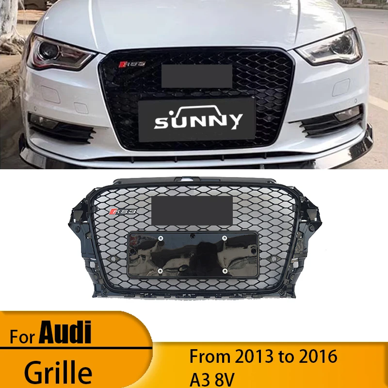 

Suitable for 2013-2016 Audi Audi A3 modification RS3 center mesh A3 8V upgrade RS3 front bumper fog light grille
