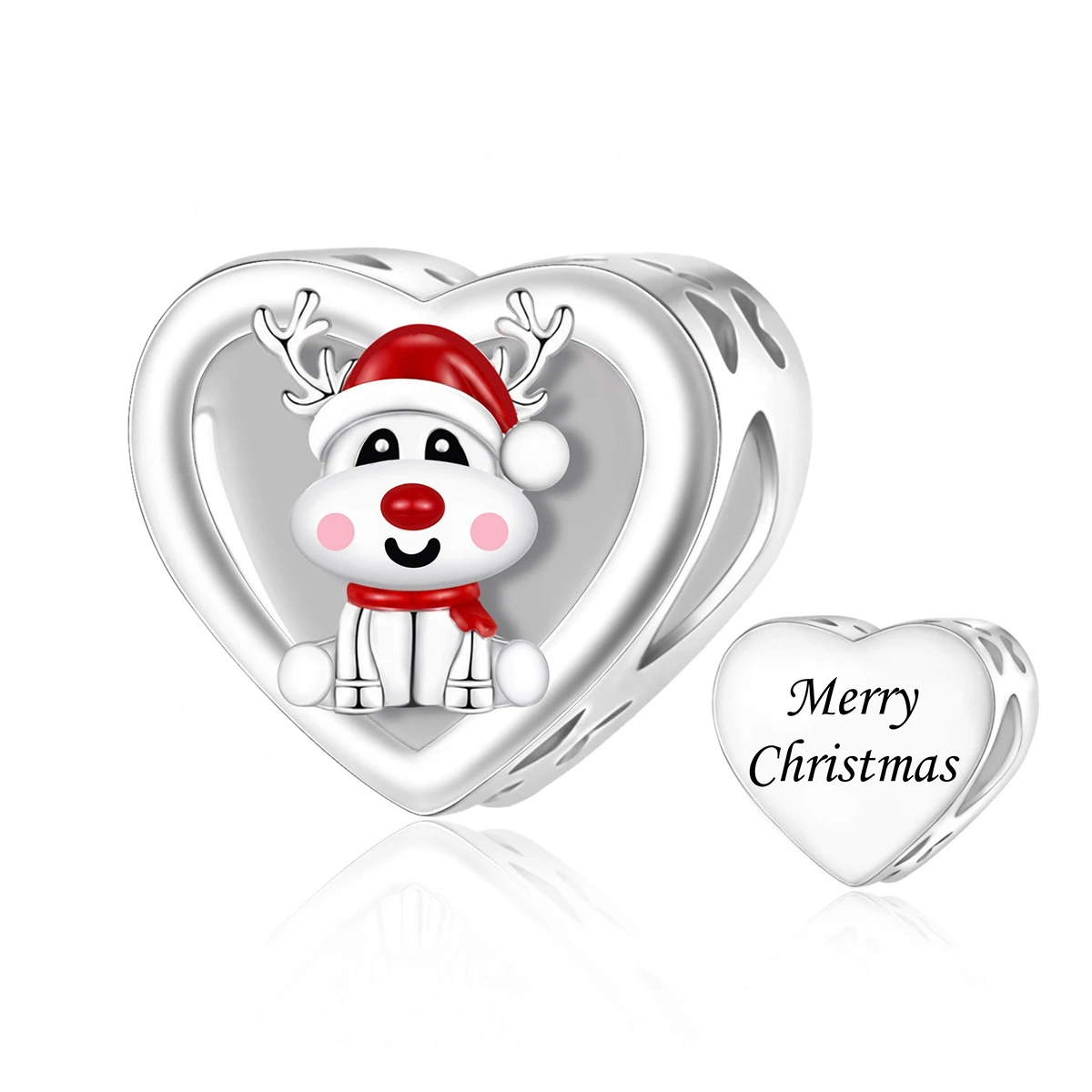 Pan Charms Schneemann, Weihnachtsmann, Rentier, Pinguin, Bär, Geschenkbox-Anhänger, Charm für Heiligabend, Familien- und Geburtstagsgeschenk, Schmuck für Sie, Frauen
