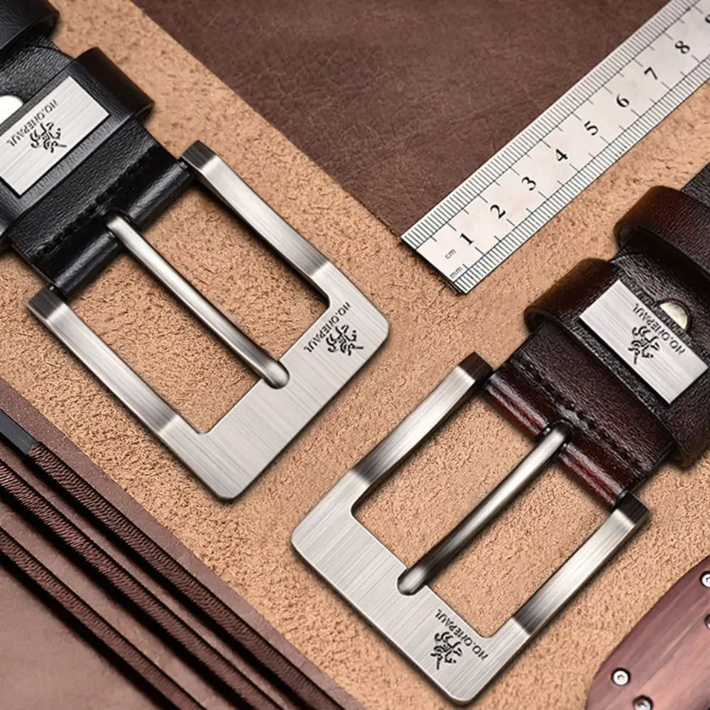 Cinturón de cuero genuino de diseño de lujo a la moda, cinturón de piel de vaca versátil informal, cinturón vaquero de negocios de marca a la moda para hombre