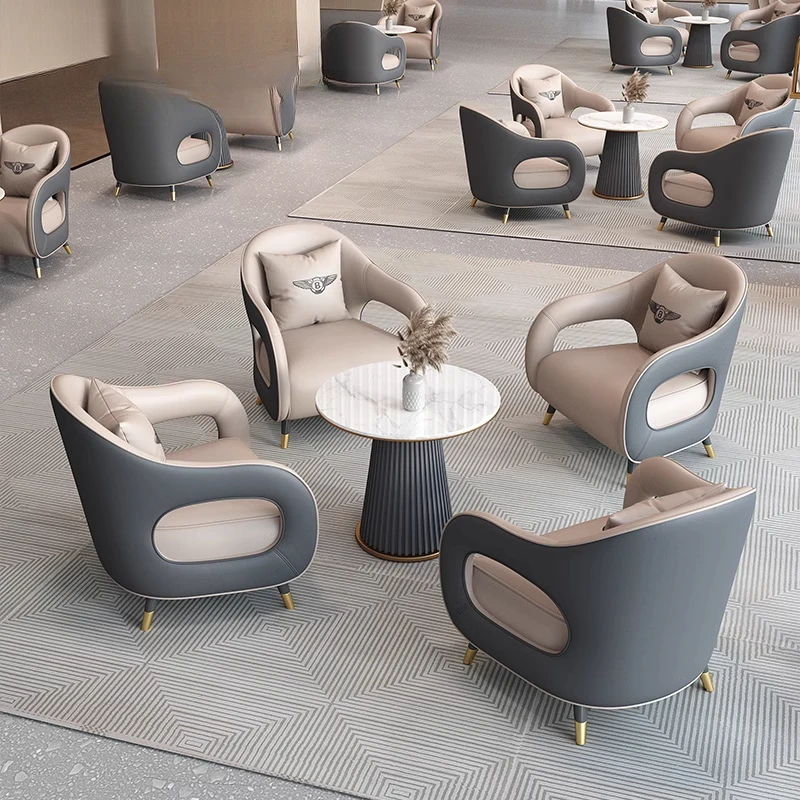 Light luxury modern sales department negotiation 4 chairs small round negotiation table reception negotiation table