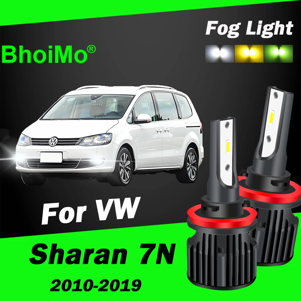 BhoiMo Led لشركة فولكس فاجن فولكس فاجن شاران 7N 2010 - 2019 الجبهة الضباب الخفيف لمبة السيارات 2011 2012 2013 2014 2015 2016 2017 2018 مصباح سيارة #1