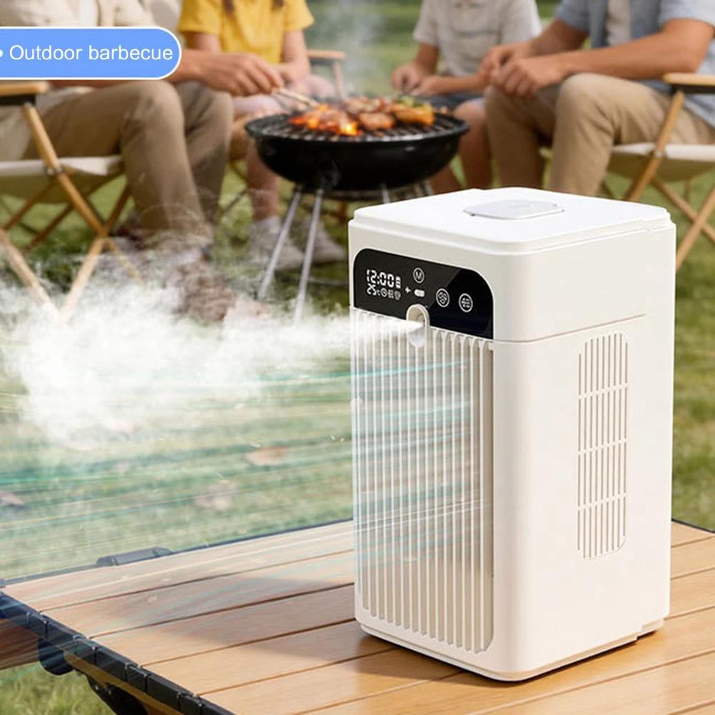 Mini Airs Conditioner 500ml Water Tank Desktop Humidifier Fan Rechargeable Air Cooler Personal-Cooling Fan for Home Bedroom