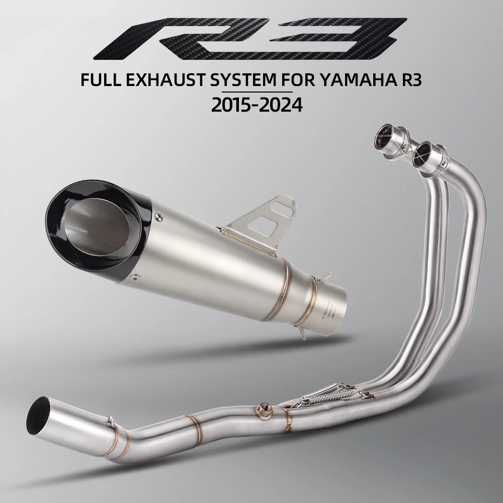 

For Yamaha YZF R3 MT03 R25 2015-2025 Motorcycle Full Exhaust System Modify Straight Through Header Pipe Connect Project Muffler
