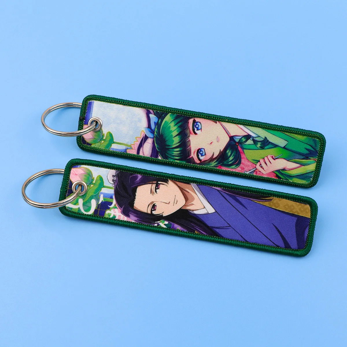

Anime Embroidery Key Fobs Cartoon Boy Key Tags Keychains for Motorcycles Cars Keyring Cosplay Accessories Bag Decoration Gifts