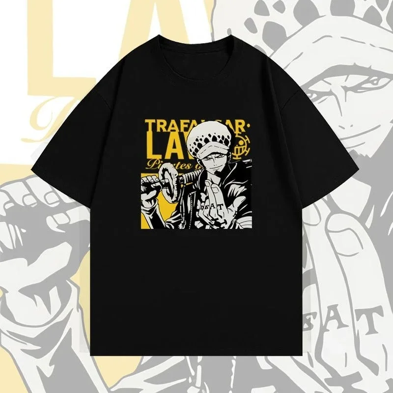 Camiseta de manga corta a la moda de One Piece King Torafalgaro, camiseta estampada de marca a la moda de verano para estudiantes y niños