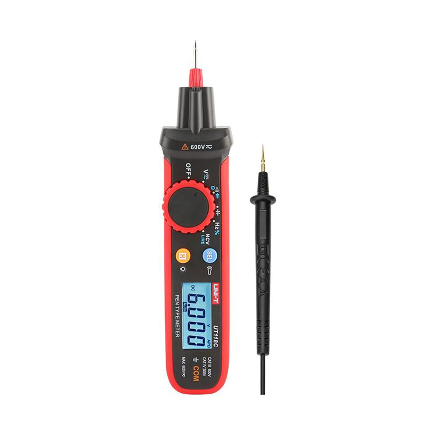 UNI-T UT118C Pen-Type Meter True RMS AC/DC 600V Mini Digital Multimeter Electrical Tool Large Capacitance 60mF.