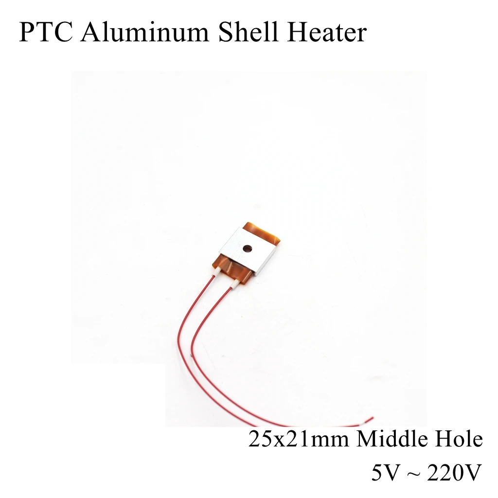 25x21mm 12V 24V 110V 220V PTC Aluminum Shell Heater Constant Thermostat Thermistor Ceramic Air Heating Sensor Egg Incubator