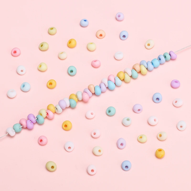 

110Pcs 4mm Multi Color Water Drop Shape Czech Glass Seed Beads Loose Beads For Jewelry Making DIY Bracelets Keychain Accessories