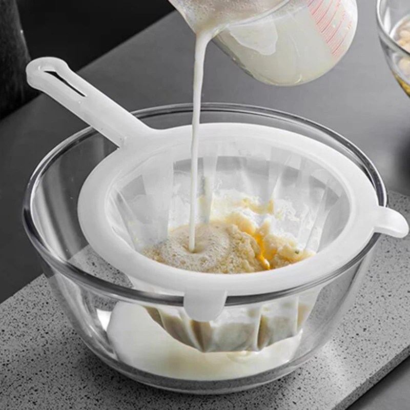 

3pcs Nylon Filter Kitchen Filter Fine Mesh Strainer Sieve Spoon Plastic Soy Milk Juice Yogurt Food Strainer Kitchen Utensils