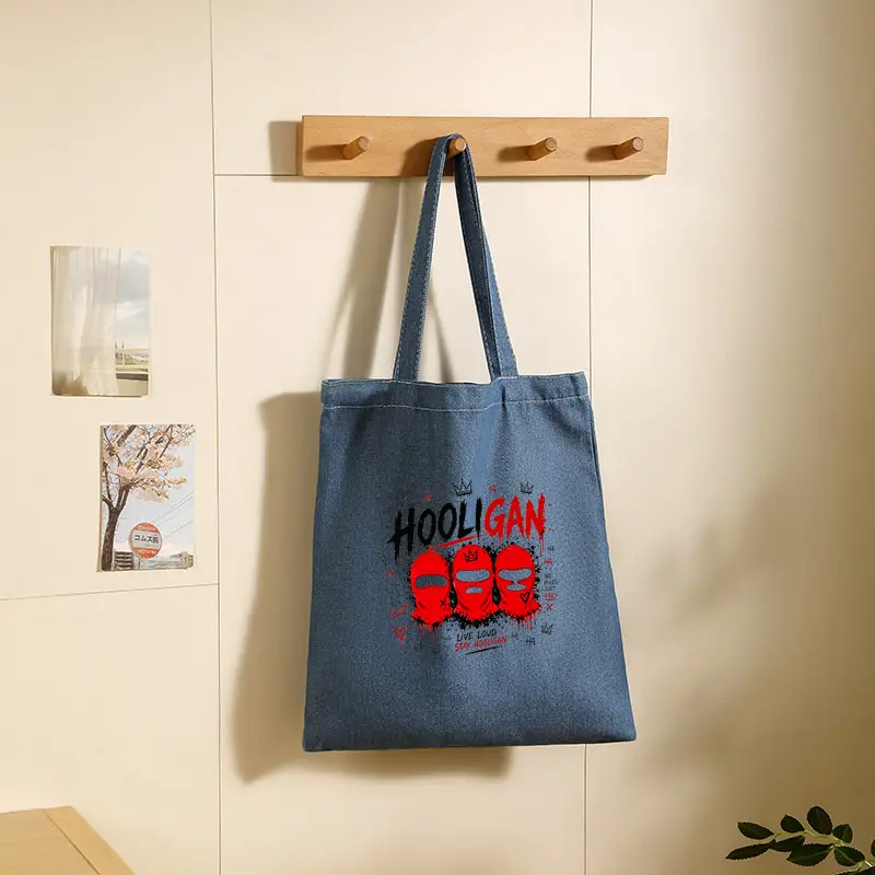 Denim Tote Bag Hooligan Album Arirang World Tour 2026 Large Capacity Handbag Multi Functional Shopping Bag Women Kpop Fan Gift