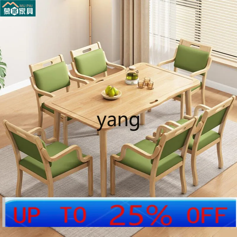 LMM Modern Simple Suitable for the Elderly Restaurant Furniture Nursing Home Supporting All Solid Wood