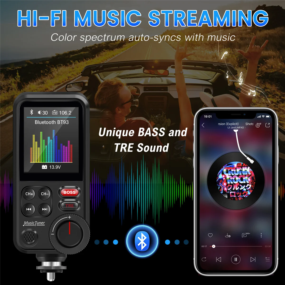 

BT93 Автомобильный Mp3-плеер U-диск Музыка Bluetooth 5,0 FM-передатчик Регулировка режима эквалайзера USB Автомобильная быстрая зарядка G