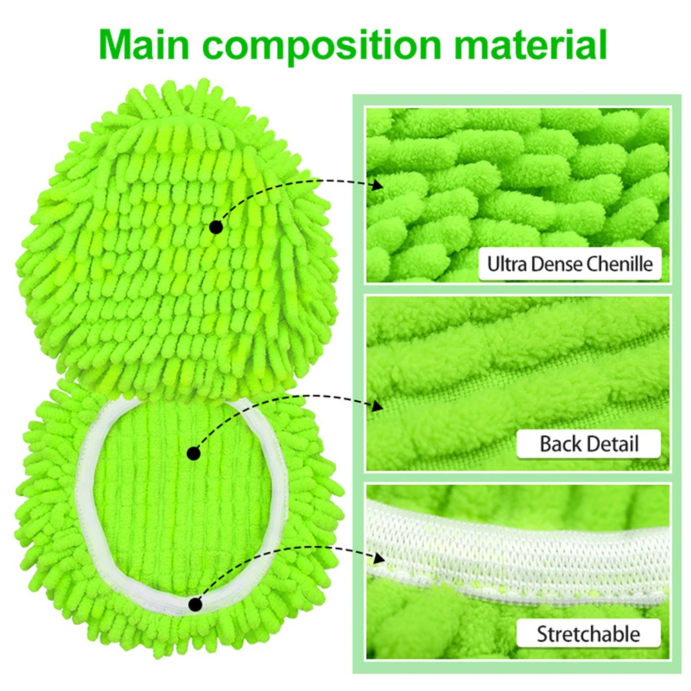 Chenille Mop pano capa para Easywring, substituição, reutilizada, Spin, pano de Terry, acessórios, 4pcs