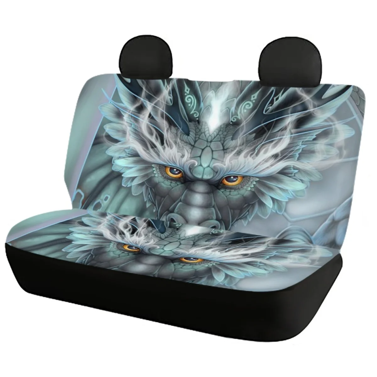 Car Accessories Blue Dragon 3D Printing Full Set Car Seat Covers Non-skid Front and Back Vehicle Cushion Seat Cover Easy Install