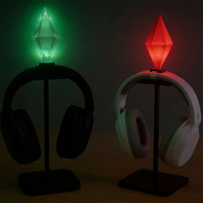 Neon Green LED Glowing Geometry Shape for Headphone, Flashing Light Up Plastic Piece with Tape, Headband Headset Comic Con Party