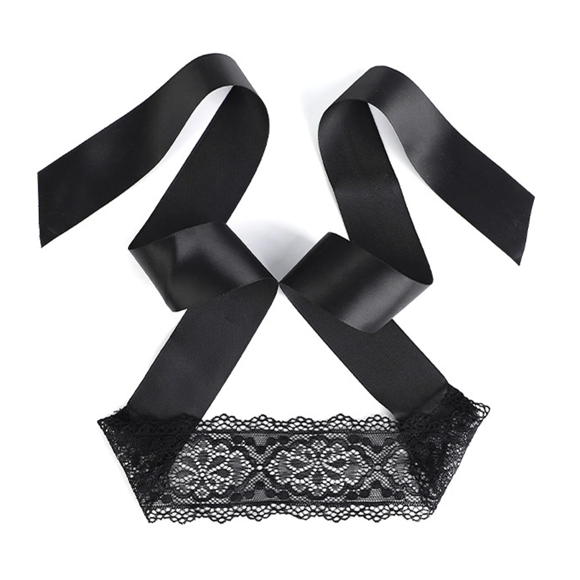 

LISM Women Sexy Lace Eye Mask White Black Hollow-out Patch Blindfolds Eye Cover Adjustable Cosplay Party Props Masks