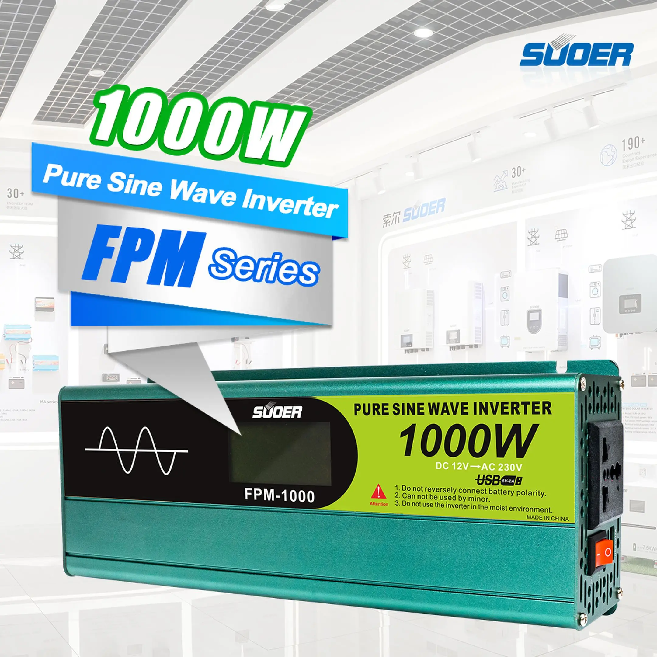 Wholesale 12V To 220V Pure Sine Wave Single Phase Off Grid Solar Inverter 1000W DC To AC Power 50Hz