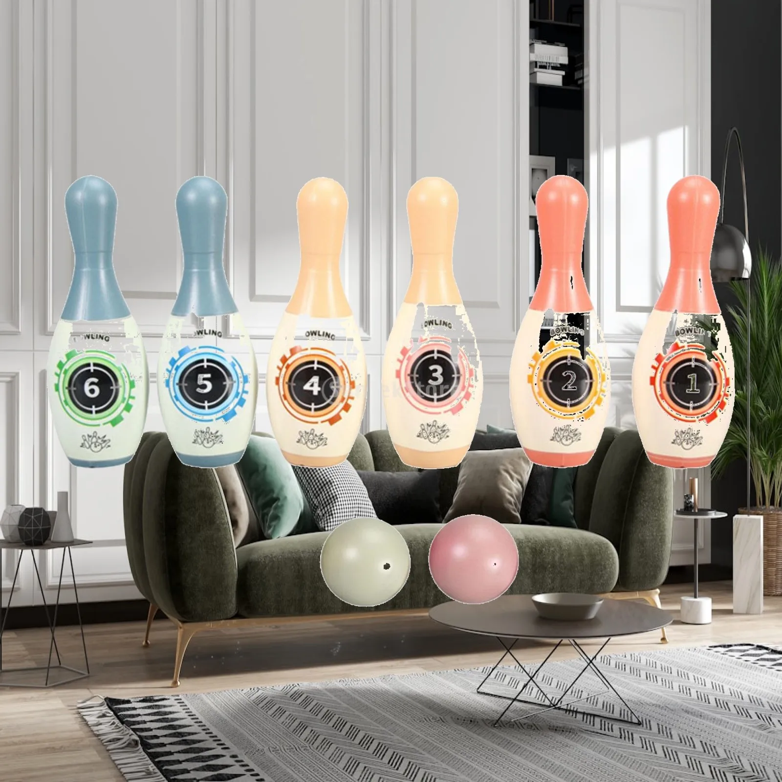 Ensemble de jouets de bowling pour enfants, jeu interactif en plein air, jeu de bowling pour enfants, cadeau pour le Nouvel An, cadeau pour la Saint-Valentin pour les enfants
