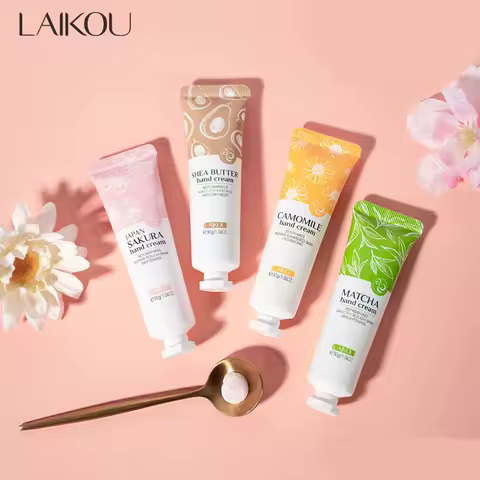 LAIKOU 사쿠라 말차 아보카도 카모마일 보습 핸드 크림, 건조 방지 균열 복구, 부드러운 회춘 핸드 크림