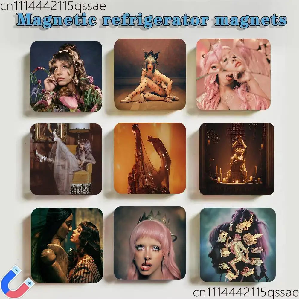 FOR Melanie Martinez Acrylic Refrigerator Magnets Square Sticker Kitchen Office Decor Creative Birthday Craft Gift