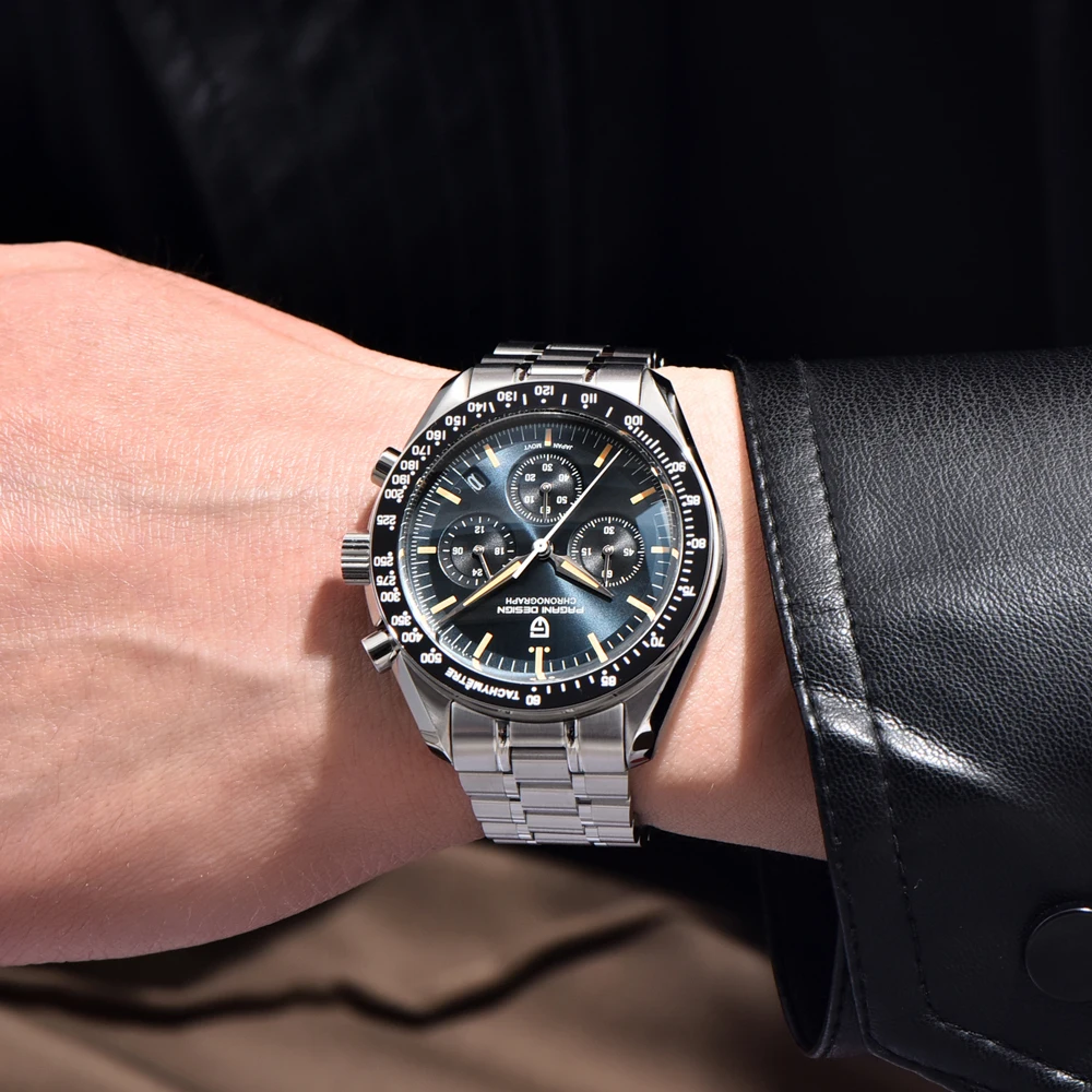 2025 جديد PAGANI تصميم القمر V6 ساعات رجالية فاخرة ساعة كوارتز للرجل كرونوغراف VK63 الرجال هدية AR الياقوت مرآة مضيئة