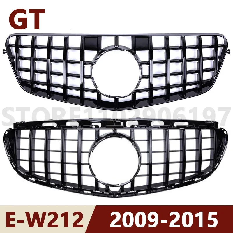 for 2009-2013 2014-2015 W212 E-Class Mercedes Benz E200 E300 E250 E350 E400 E550 GT Front Grille Upper Bumper Hood Mesh Grill