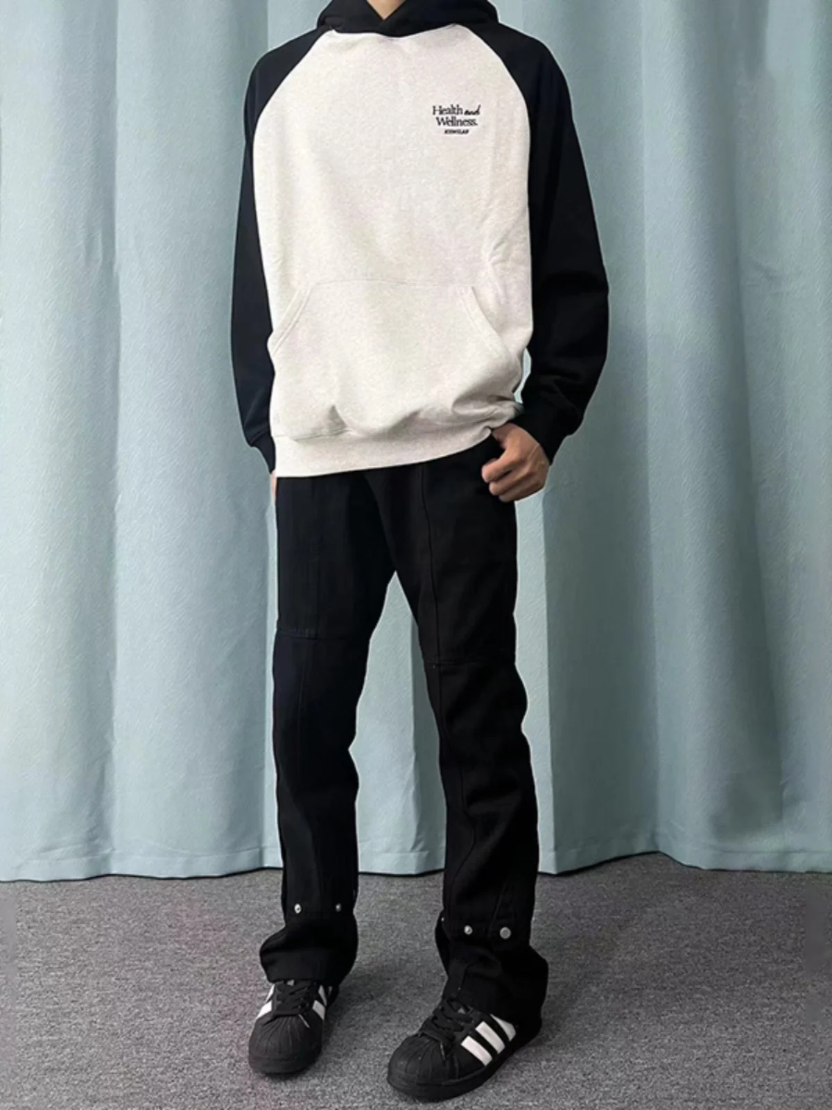 

Мужские джинсы Bla Deconstructed Rivet с прямыми штанинами, эффектом потертости и расклешением, молодежные, модные, длинные брюки