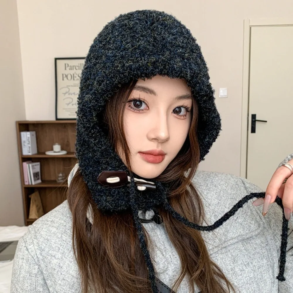 Новая Корейская зимняя шапка, рождественский подарок, женские плюшевые шапки для девушек, утепленная уличная дорожная шапка с защитой ушей