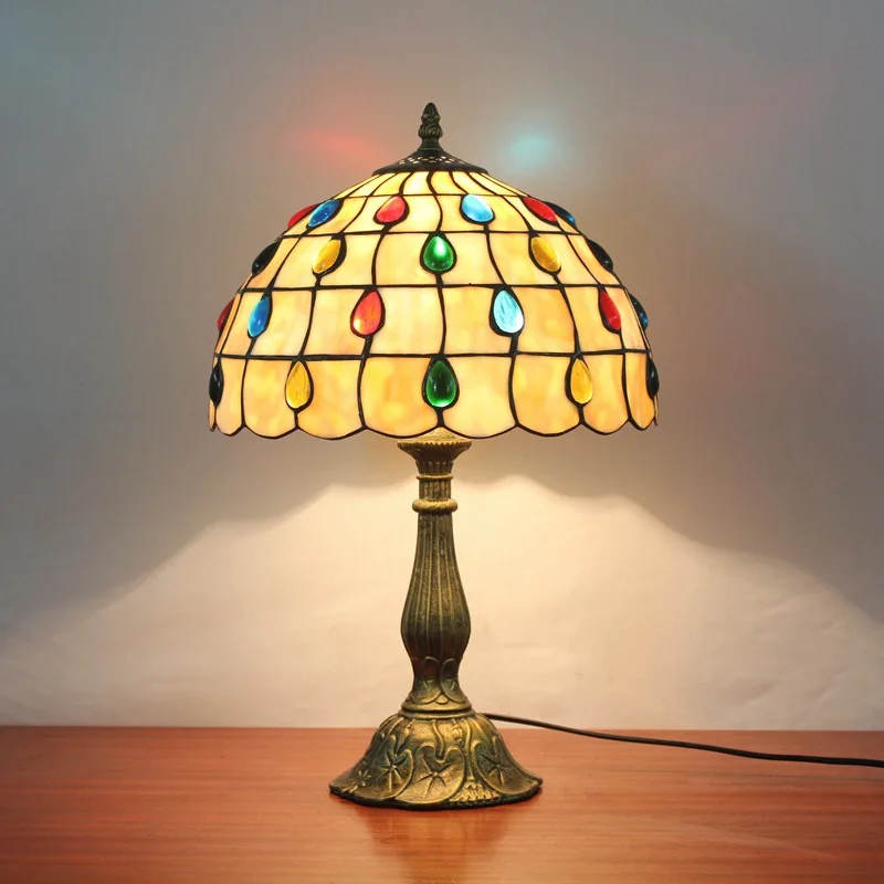 Turkish Table Lamp Tiffany Stained Glass Table Light For Restaurant Living Room Cafe Decor Vintage Bedroom Bedside Desk Lamp