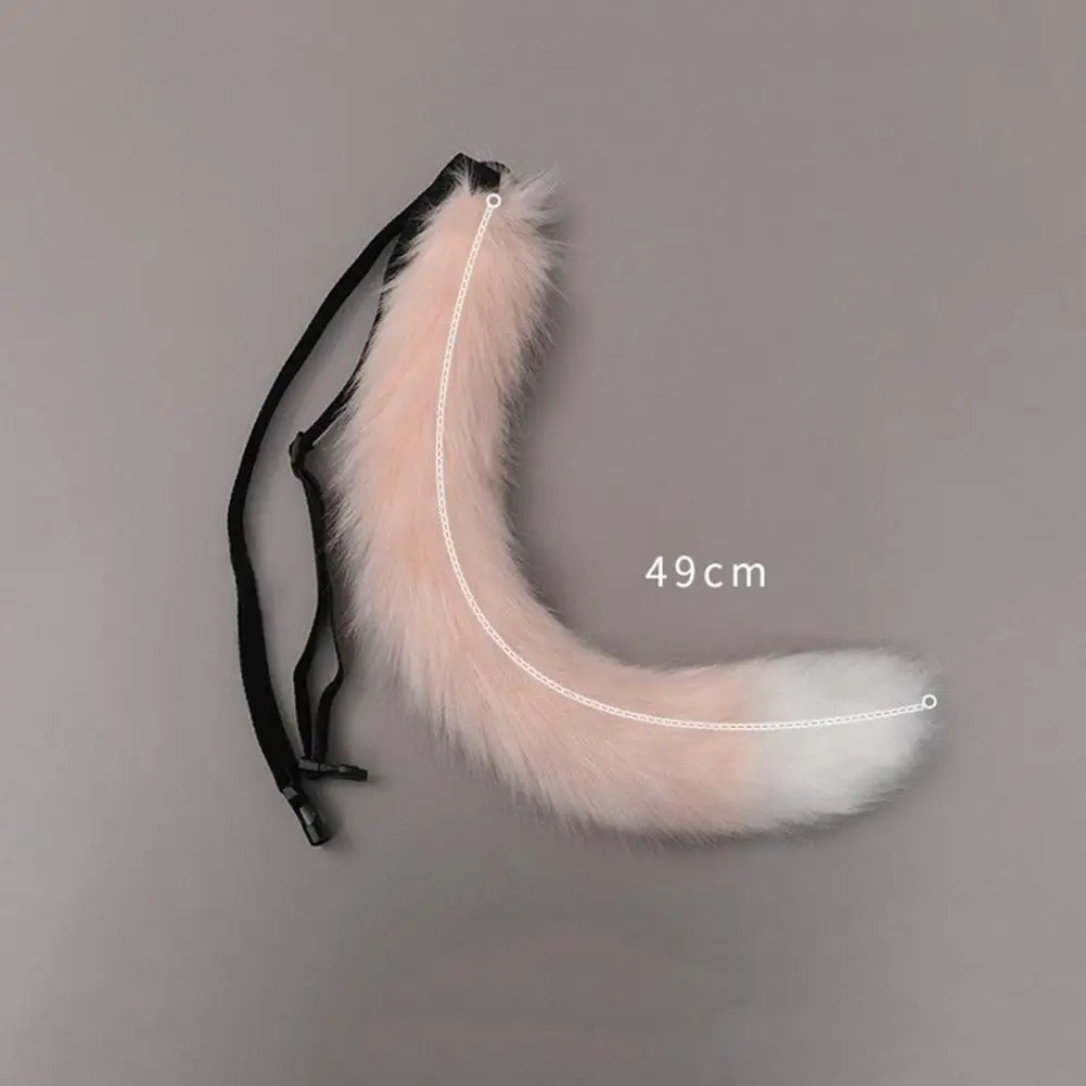 Faux Fur Tail Faux Fur Fox Tail Wolf Dog Tail Cosplay Costume Props with Adjustable Belt for Japanese Style Kawaii Party