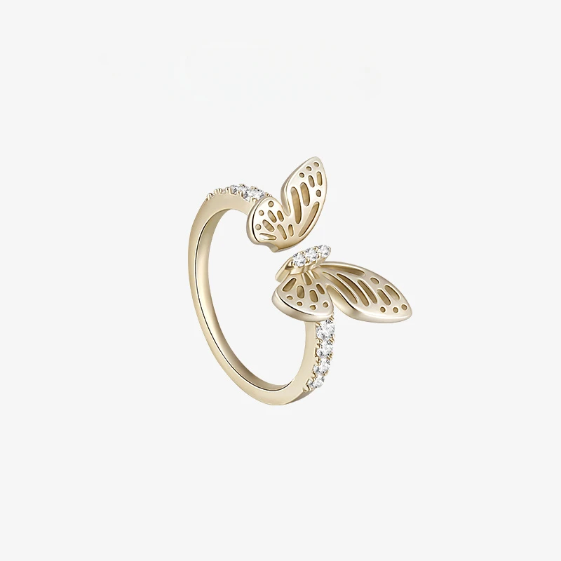 

Floating Life Xiaomeng Butterfly Series Hollow Butterfly Open Ring Metal Light Luxury Ring Accessories