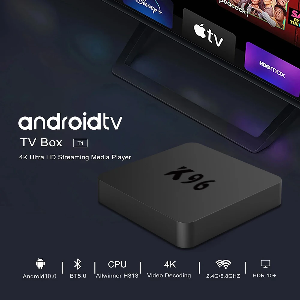 k96 Q1 ATV Android 10 Netflix HDR Smart TV Box Allwinner H313  Dual Wifi BT5.0 Set Top Box Media Player Stereo surround Youtube