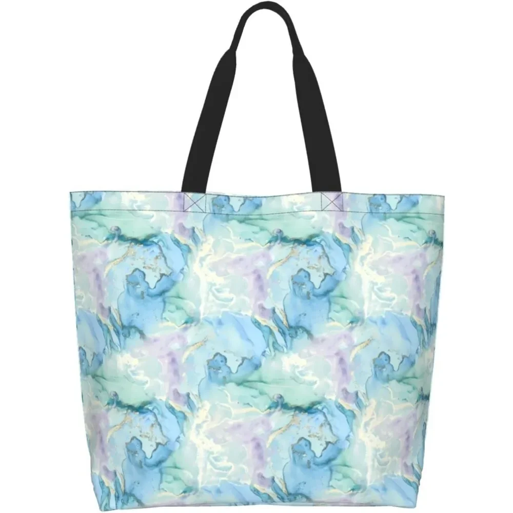 Ceramic print background Shoulder Bag Cloth Bags Reusable Handbag Large Capacity  Suitable For Women And Men