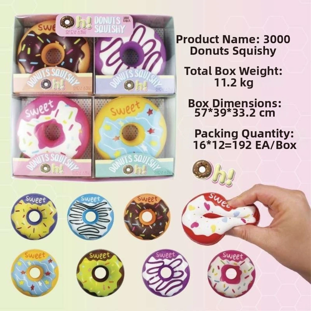 Soft Rubber Stress Relief Oversized Size Anti-Anxiety Feature Egg Donut Squeeze Slow Rebound Design Rubber Pressure