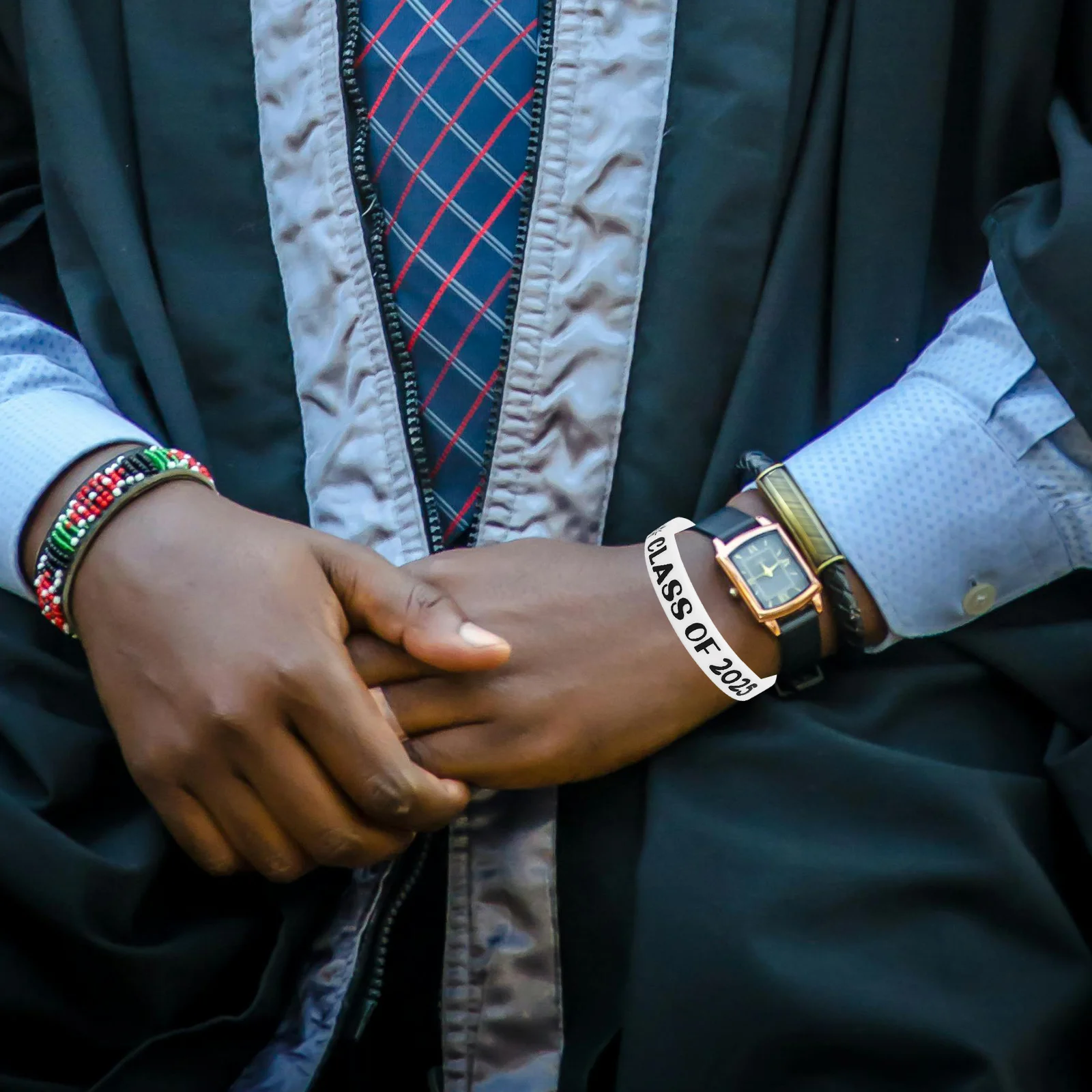 10Pcs Graduation Party Silicone Wristbands Class of 2025 Stretch Rubber Congrats Grad Bracelets Stretch Congrats Grad Bracelets