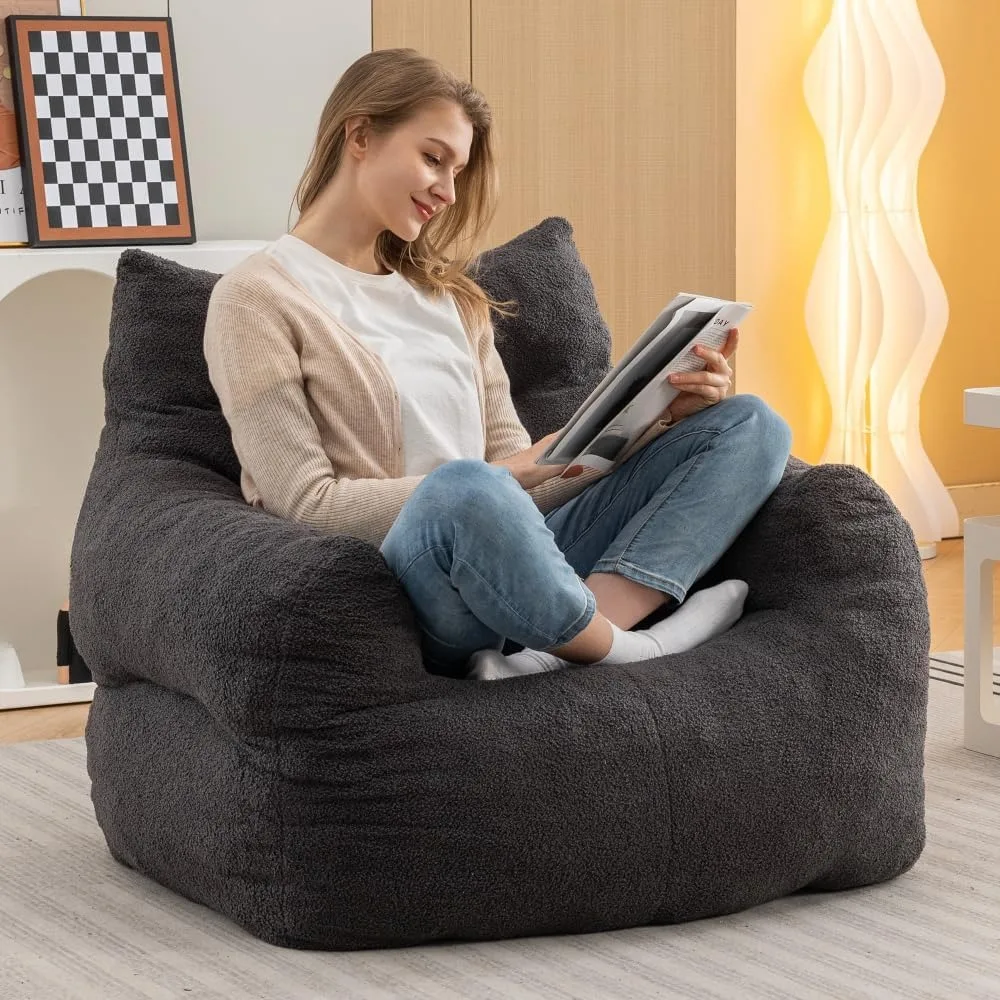 Kids Jumbo Bean Bag Chair, 37 Inch, High Density Foam Padding, Comfortable and Soft, Lazy Susans, Bean Bag Sofa Chair