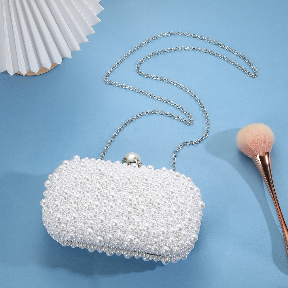 

New handcrafted pearl evening bag high-end evening dress cheongsam versatile wedding banquet gift hand-held bag