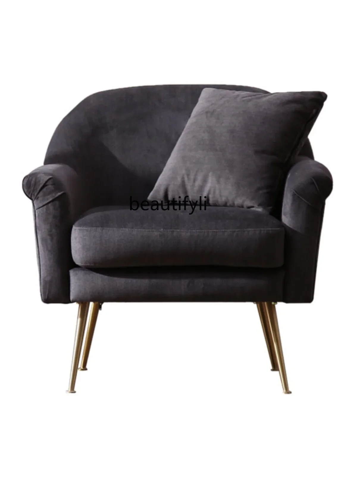 

Fashion Light Luxury Room Fabric Nordic Single Sofa Bedroom Lazy Sofa Chair