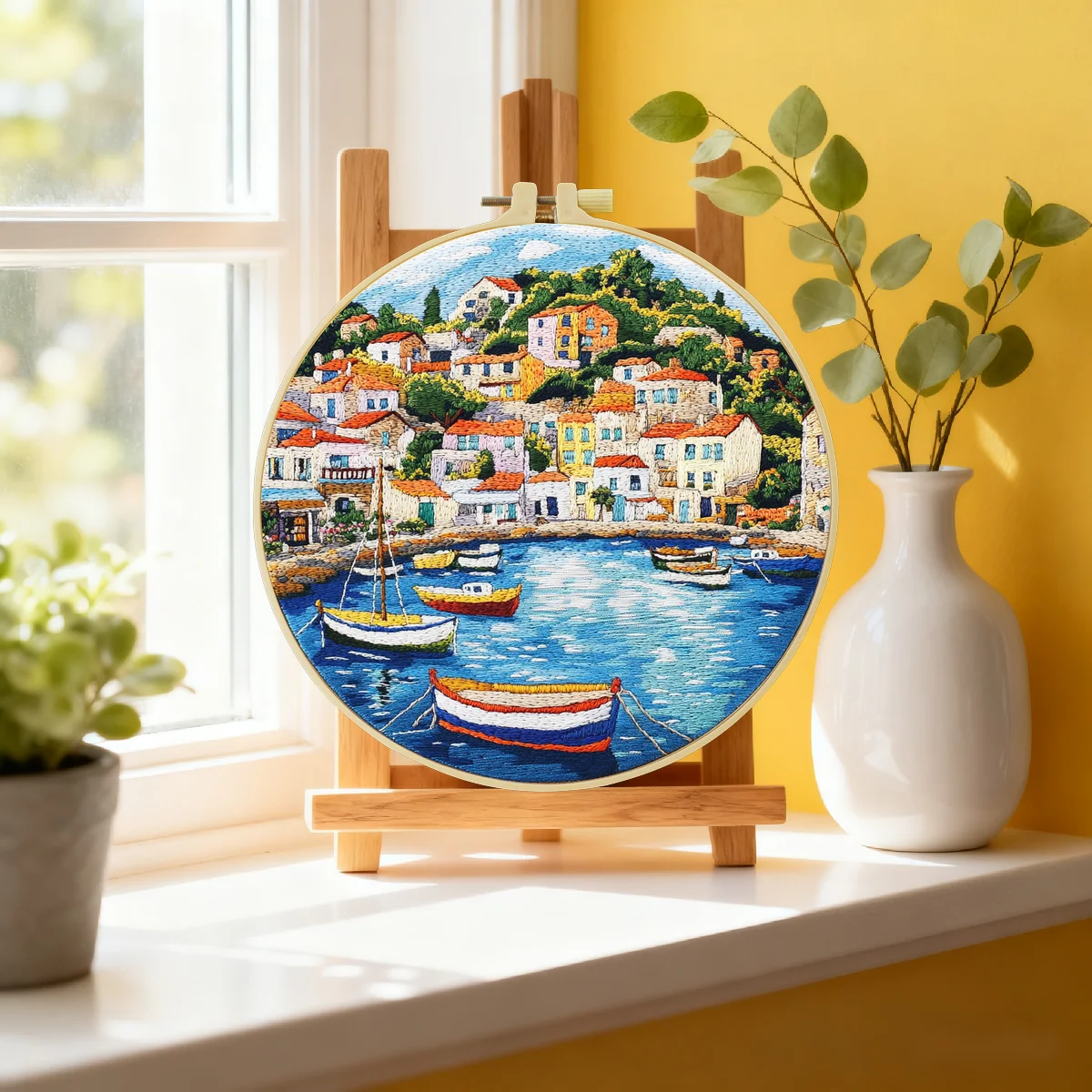1pc 20X20CM/15X15CM 7.87/6.3inch Embroidery Starter Kit DIY Kit Home Decor, Ship, Embroidery Kit