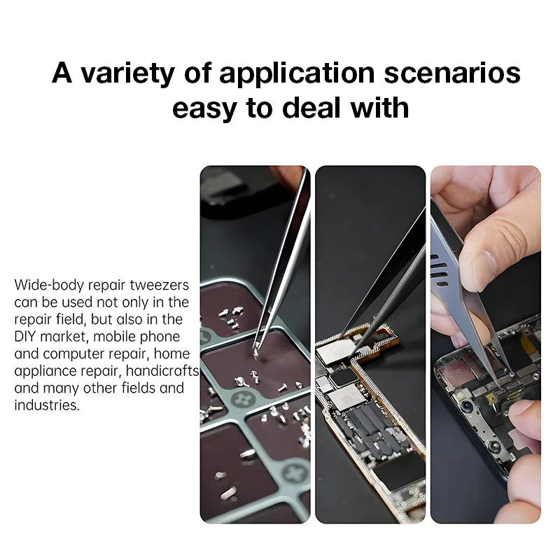 

LB ИНСТРУМЕНТ WBT-01 Ширококорпусный пинцет Высокоточные зажимы из нержавеющей стали с очень жесткими тонкими концами для набора инструментов для ремонта мобильных телефонов