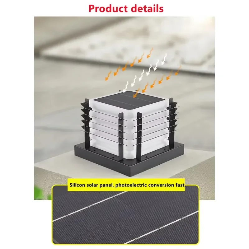 Waterproof IP65 LED Solar Lawn Lamp Outdoor Street Light for Pillar Chapiter Fence Door Post Garden Villa Courtyard Lighting