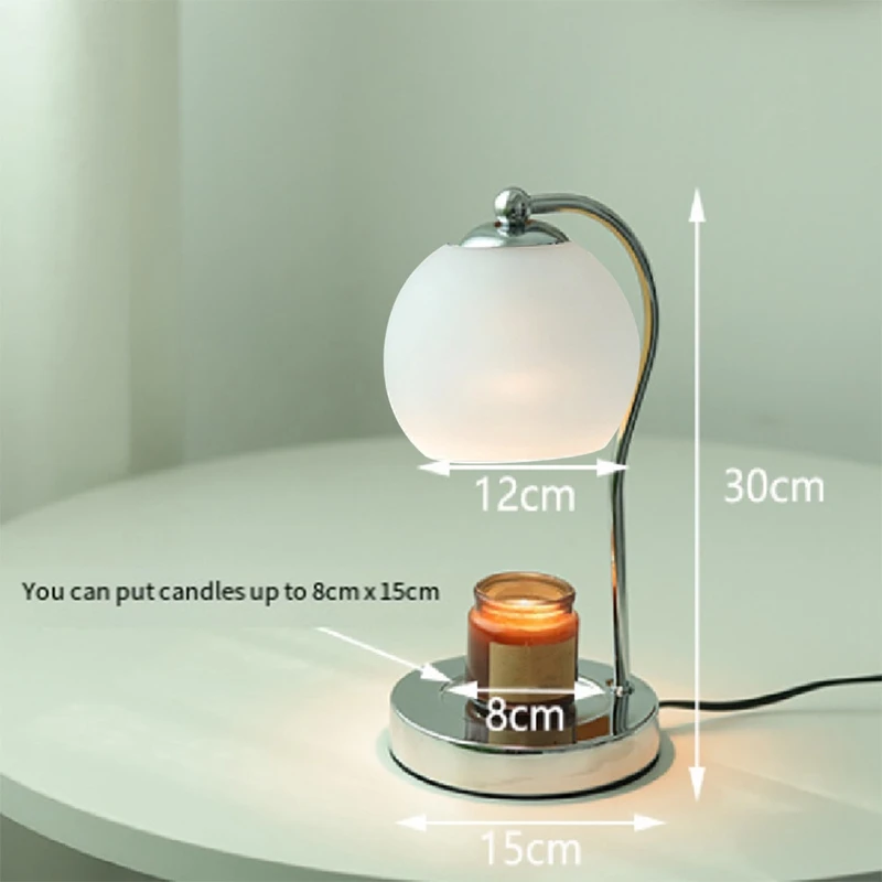 Glass Candle Warmer Lamp With Timer,Modern Wax Melt Warmer For Scented Wax,Candle Lamp Warmer For Jar Candles EU Plug Durable