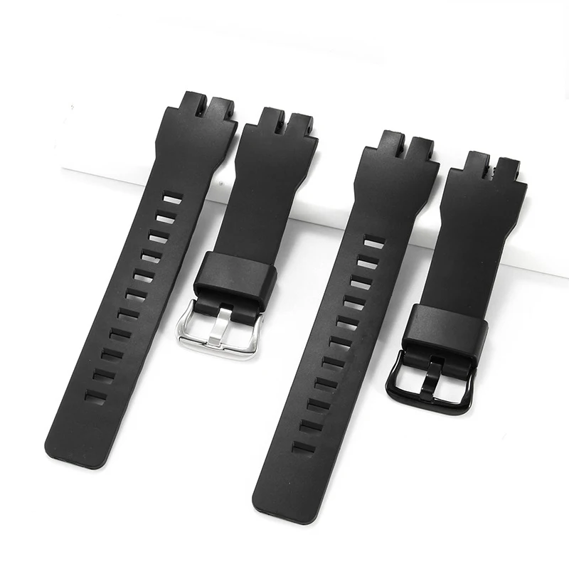 Совместим с Casio PRW-3000\3100\6000\6100Y. Черный силиконовый ремешок для часов из полимерной смолы.