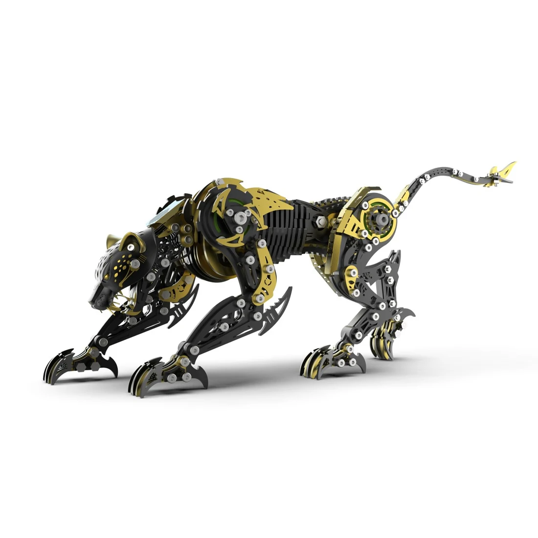 3D Metal Puzzle Mechanical Leopard Hunter Model Kit 506PCS Laser-Cut Biomimetic Panther Cyberpunk Desk Craft Toy Gift