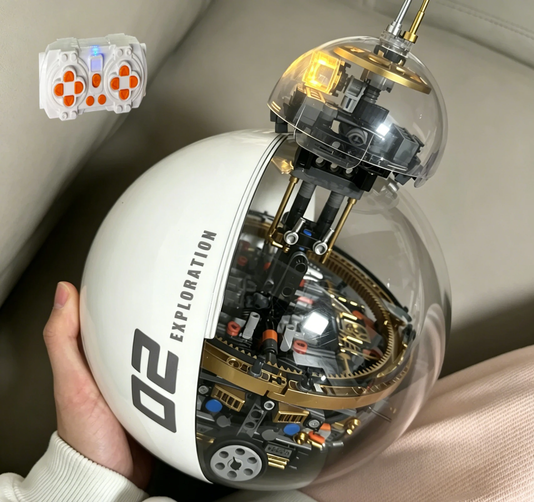 

Sci Fi Reconnaissance Robot Ball Remote Control Programmable Building Blocks Assembly Brick Model Smart Electronic Toy Gifts