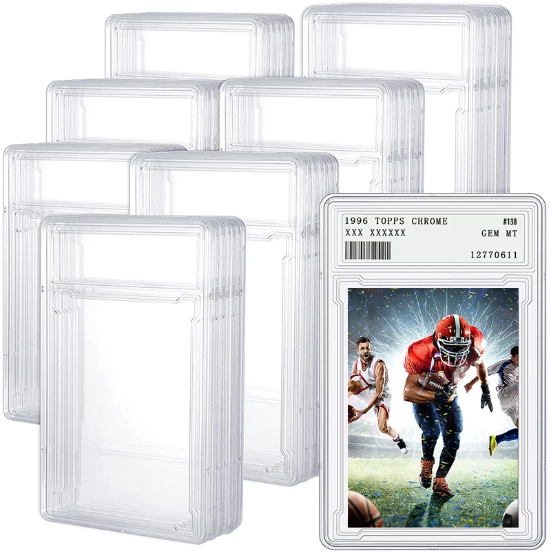 35PT Trading Cards Slab Label Grade Baseball Star Card Sleeves Protector Acrylic Hard Plastic 90x65mm Game Grade PTCG Gift Toy